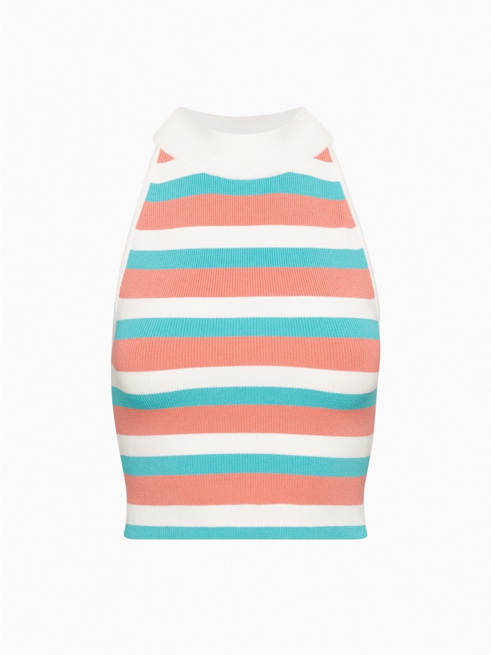 Aritzia Babaton Striped Crop Halter Knit Tank Large